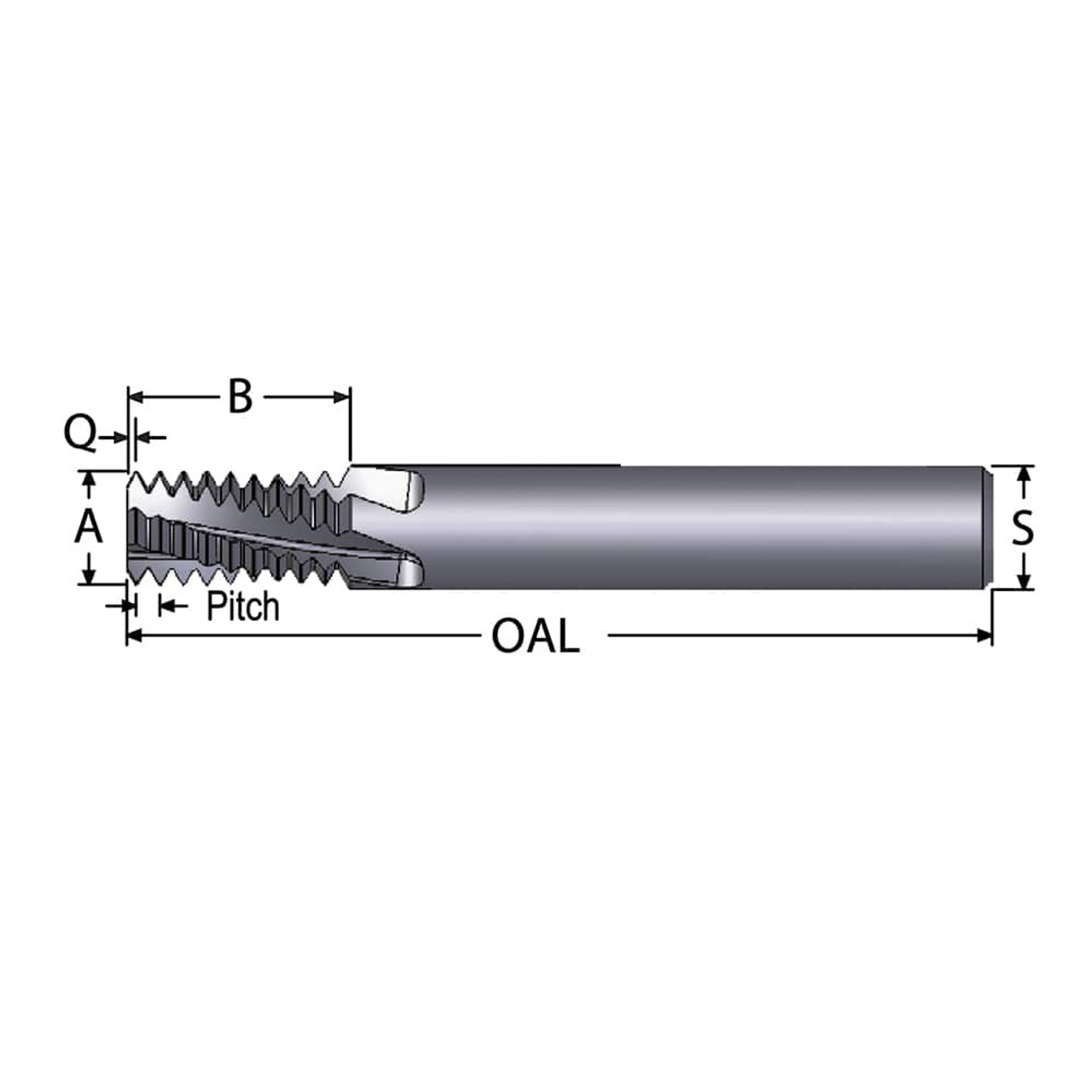 SCIENTIFIC CUTTING TOOLS TMI495-18HA 3/4-18 INTERNAL 18 TPI 1/2" SHANK 4-FLUT