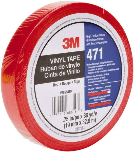 3M 7100044624 3M(TM) VINYL TAPE 471 RED, 3/4 IN X 36 Y