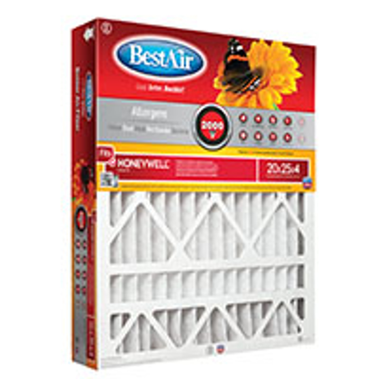 BESTAIR HW2025-11R FILTER AIR MERV 11 20X25X4IN  