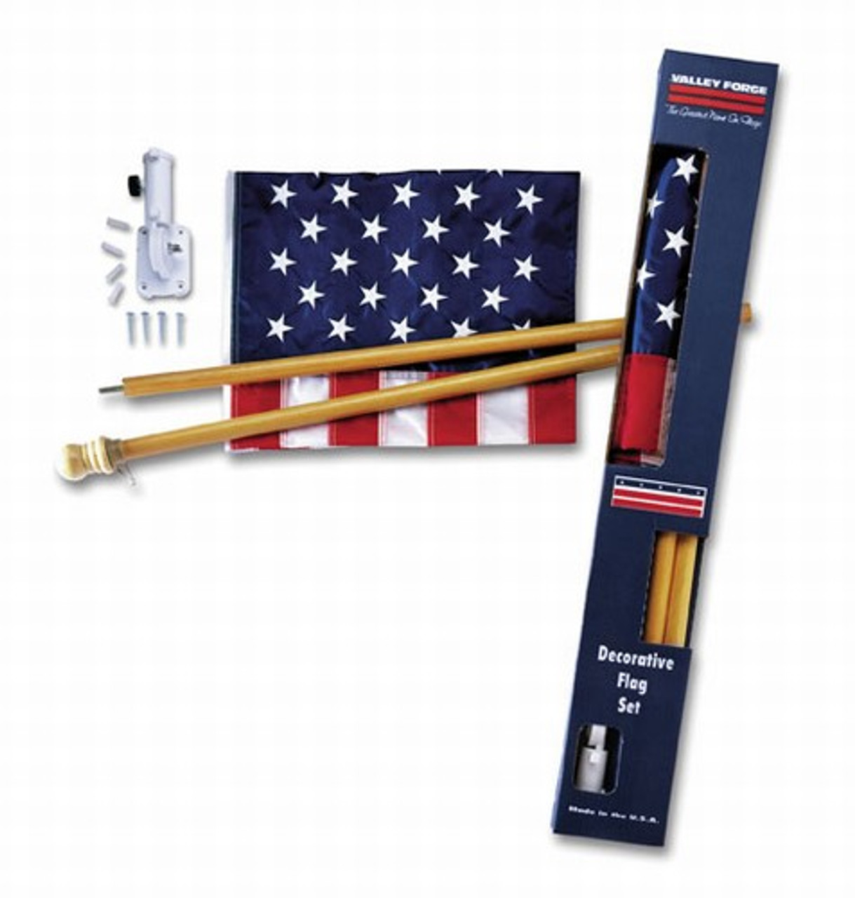VALLEY FORGE FLAG CO DFS1USA-1 5' 2 PC NYLON US FLAG KIT,POLYETHYLENE