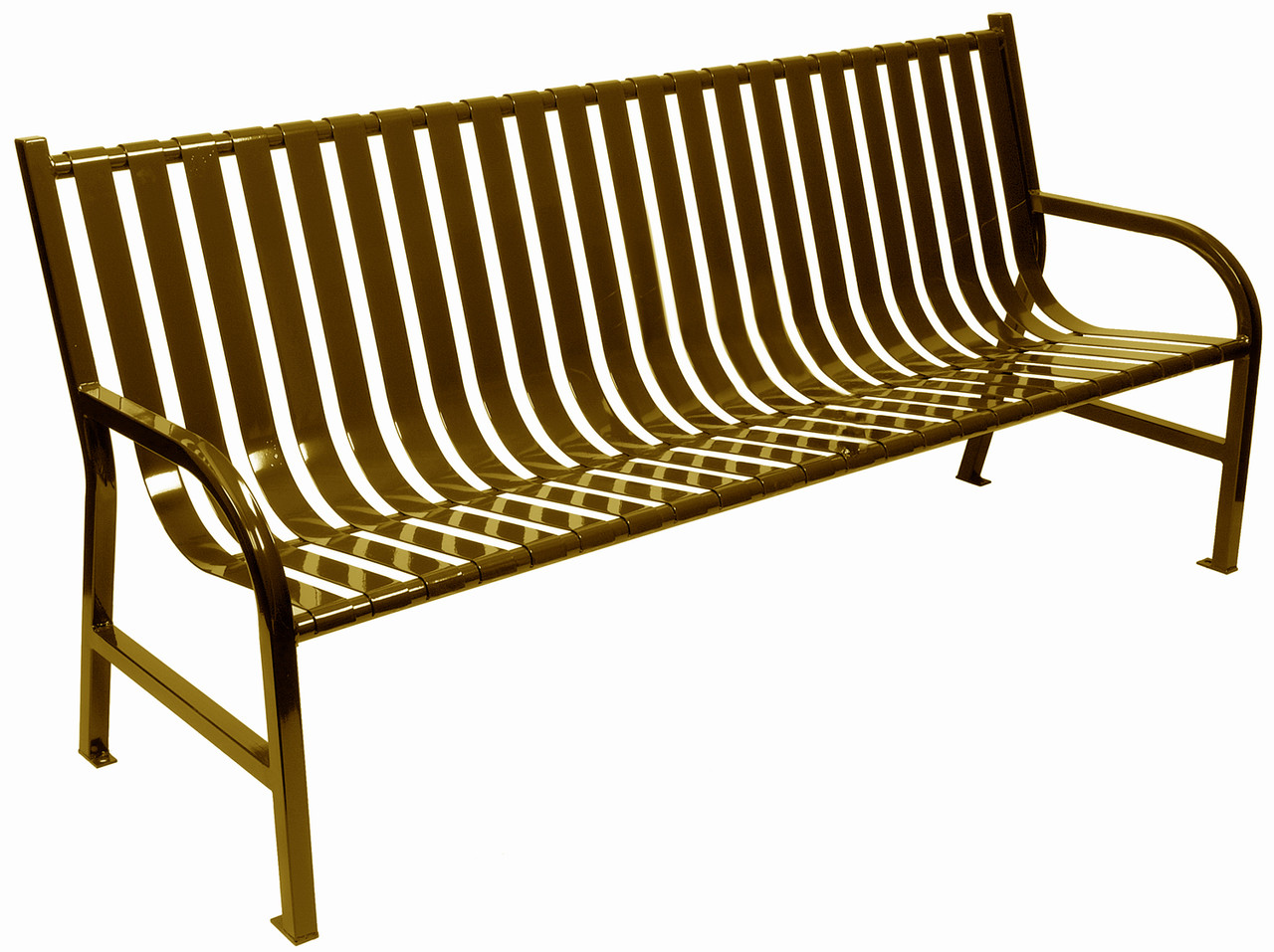 WITT INDUSTRIES, INC M6-BCH-BN SLATTED METAL BENCH, BROWN