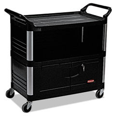 RUBBERMAID COMMERCIAL PRODUCTS 4095 BLA XTRA EQUIPMENT CART, 300-LB CAP, THREE-S
