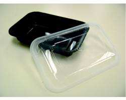 PACTIV NC8168B CONT RECT 16 OZ PLAS BLK W/CLR LID