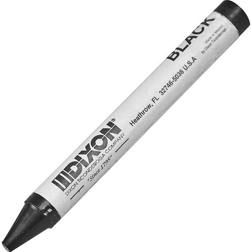 DIXON TICONDEROGA CO. 05005 MARKING CRAYONS,WAX,1DZ.,BLACK