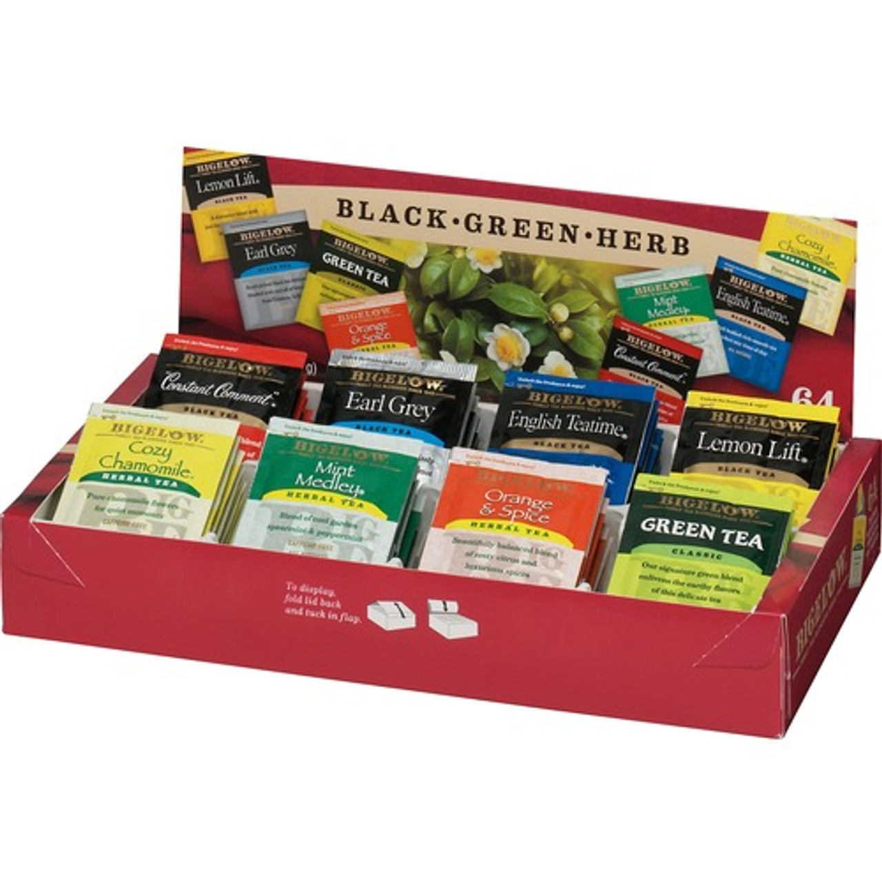 BIGELOW TEA COMPANY 10568 TEA TRAY PACK,8 ASSORTED TEAS,64/BX
