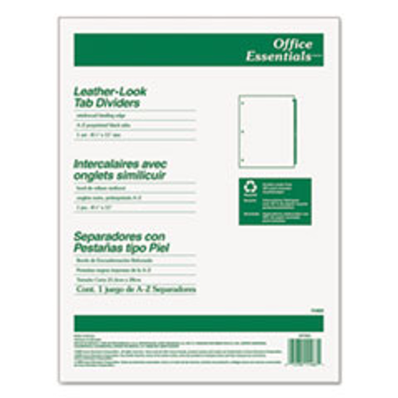 AVERY 11483 DIVIDER, LEATHER-LOOK TAB A-Z, 3HP, BUFF