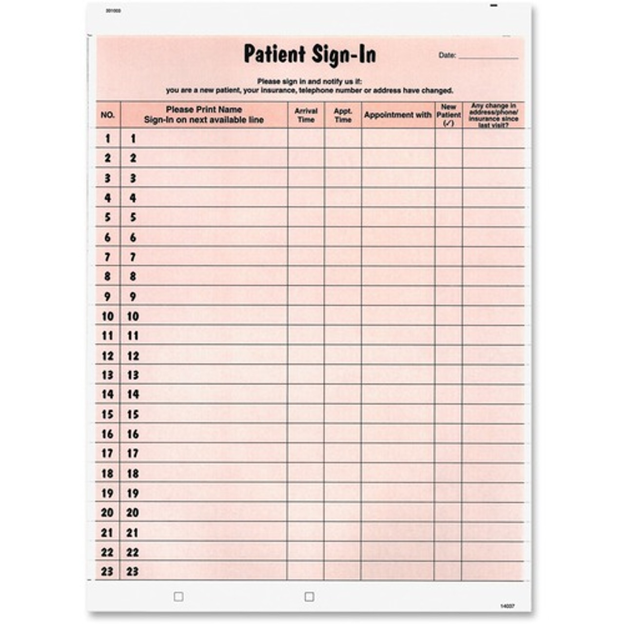 TABBIES 14530 TABBIES PATIENT SIGN-IN LABEL,8-1/2-5/8"