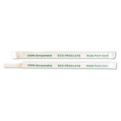 ECO-PRODUCTS EP-ST770 STRAWS,CORN PLASTIC,CLEAR,9600/CT