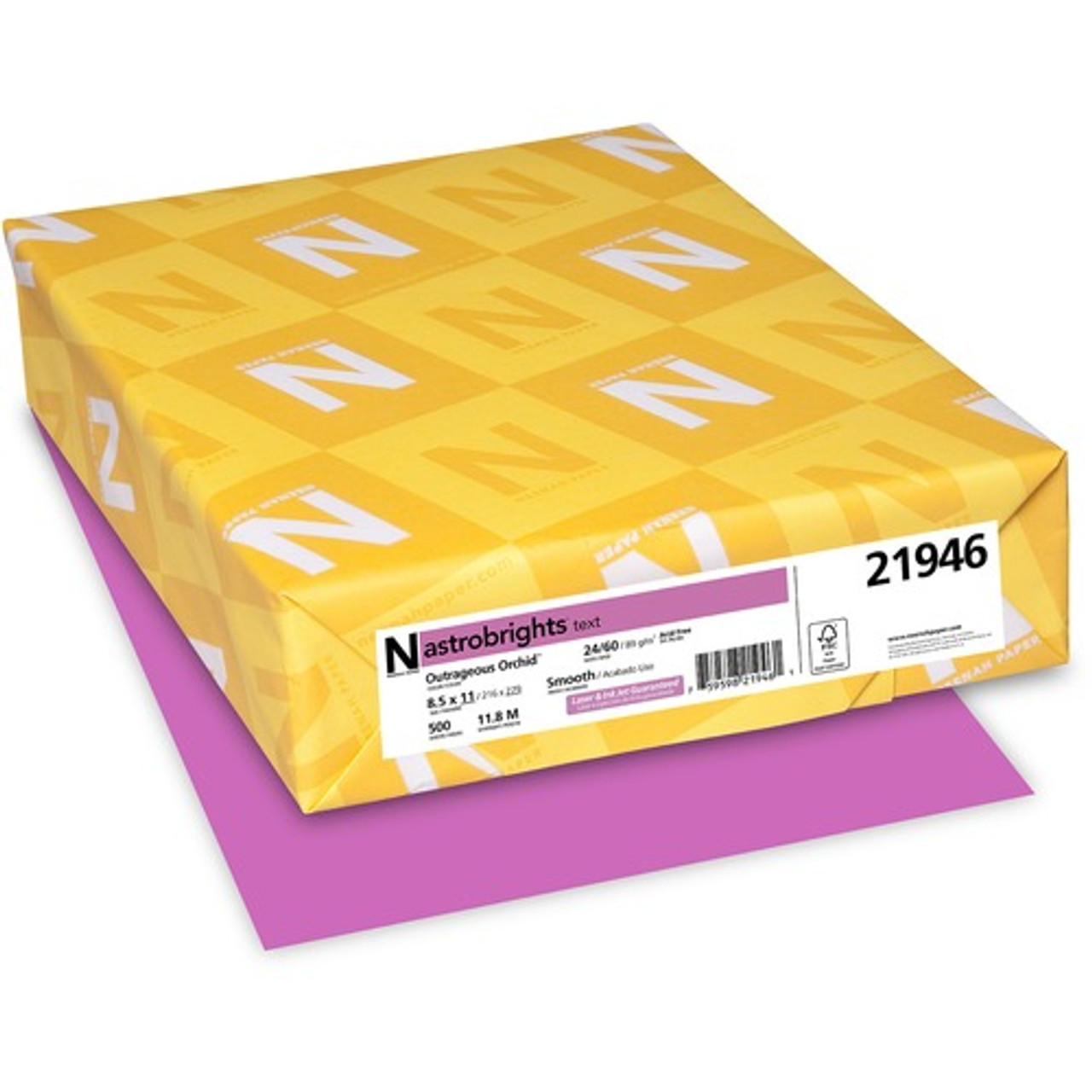 WAUSAU PAPERS 21946 ASTROBRIGHT PAPER,500/PK,OUTRAGE ORCHID