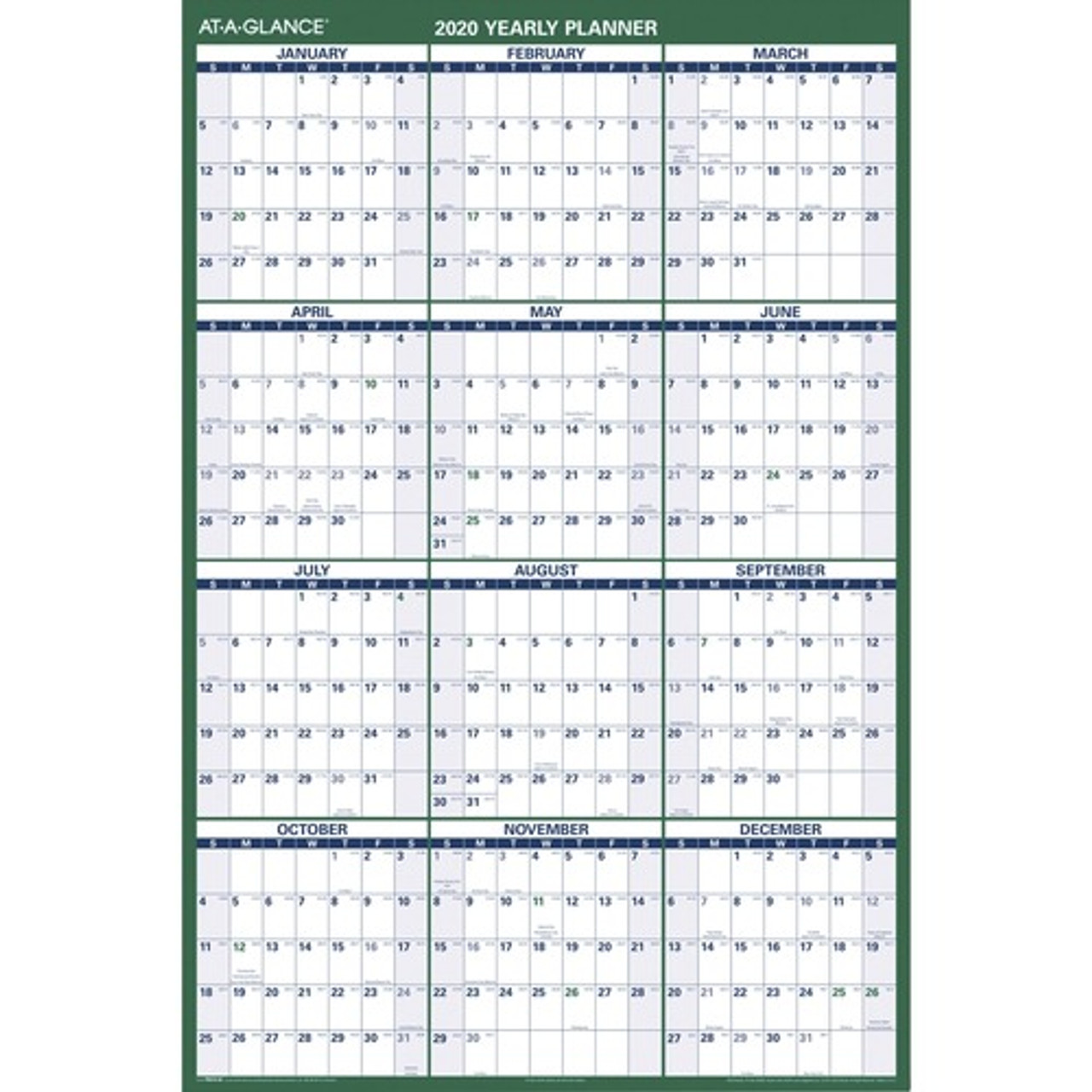 AT-A-GLANCE PM310-28 WALL PLANNER,VERTICAL,ERASABLE