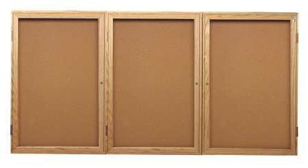 GHENT PW33672K TACKBOARD, 36"X72",3-DOOR,WOOD FRAME