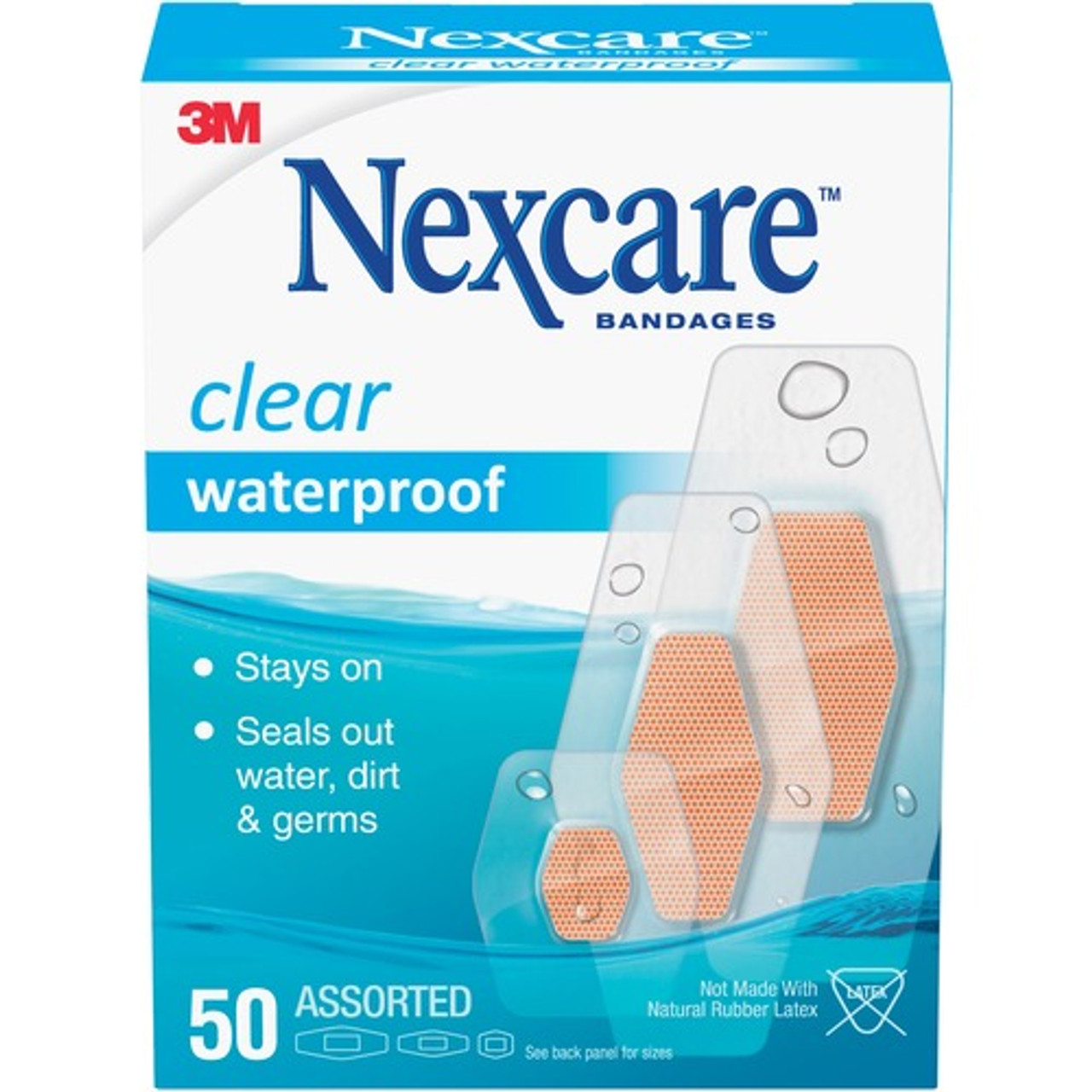 3M 432-50 BANDAGES,WATERPROOF,ASSORTED SIZE,50/BOX