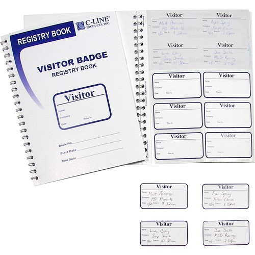C-LINE PRODUCTS 97030 BADGE,VSTR,REGSTR LOG,WH