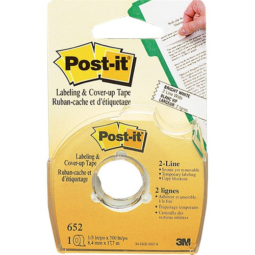 3M 652 3M  COVER UP AND LABELING TAPE, 2 LINE R