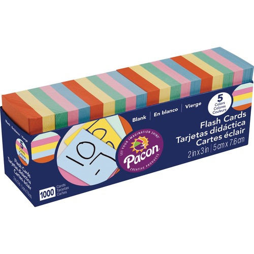 PACON CORPORATION 74170 FLASH CARDS, BLANK, 2"X3", 1000/PK