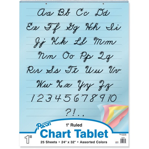 PACON CORPORATION 74731 PAPER CHARTS, CURSIVE COVER,1" RULED