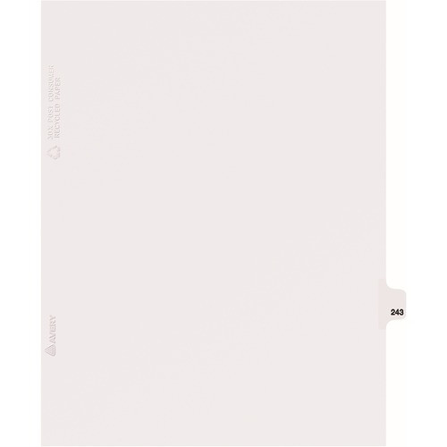 AVERY 82459 DIVIDER, "243", SIDE TAB, 25/PK, WHITE