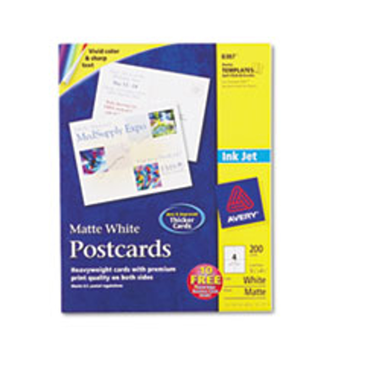 AVERY 8387 INKJET POSTCARD, 5 1/2"X4-1/4",200/BX