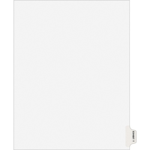 AVERY 01390 TAB DIVIDER, EXHIBIT T,LETTER,WHITE