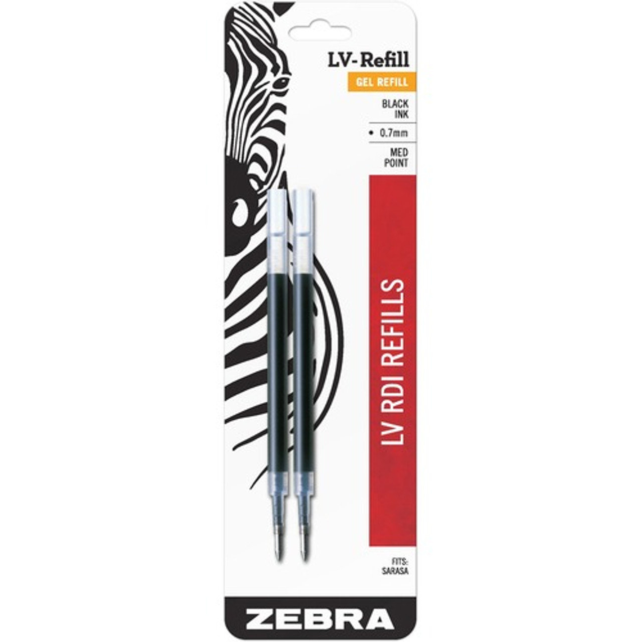 ZEBRA PEN 87012 RETRACTABLE PEN REFILL,2/PK,BLACK