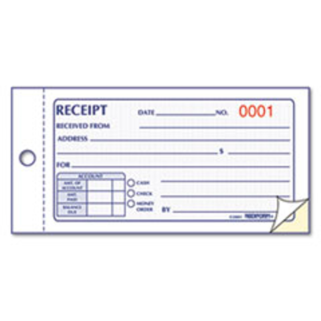REDIFORM 8L820 MONEY RECEIPT,2 PARTS,2-3/4X5,50/BK