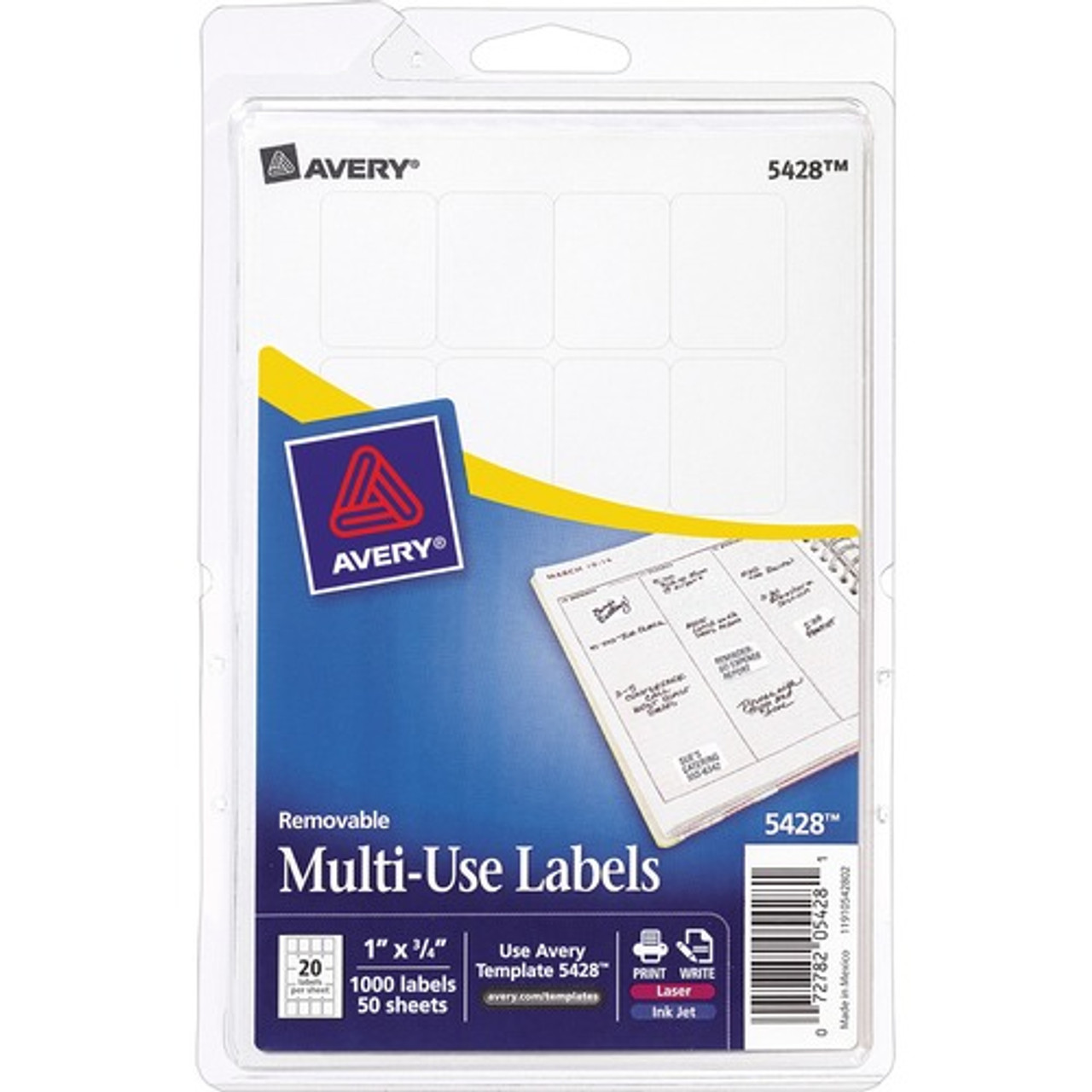 AVERY 05428 MULTI-USE LABELS, 3/4 X 1, 1000/PACK
