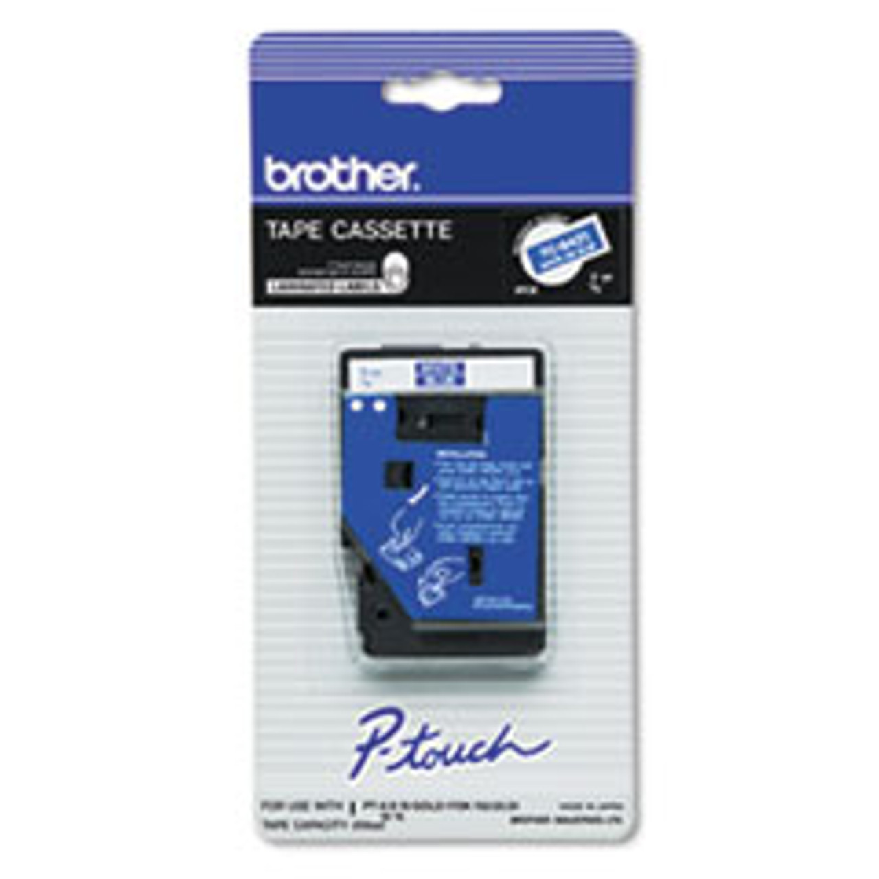 BROTHER TC64Z1 TAPE,3/8 WT ON BL