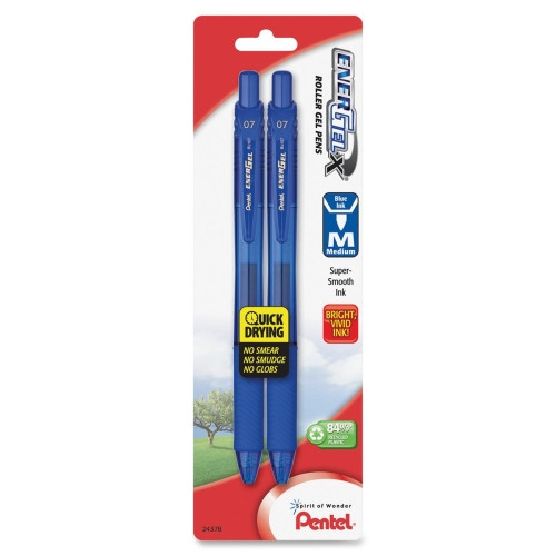 PENTEL BL107BP2C PEN,ENERGELX,MED,BE2PK
