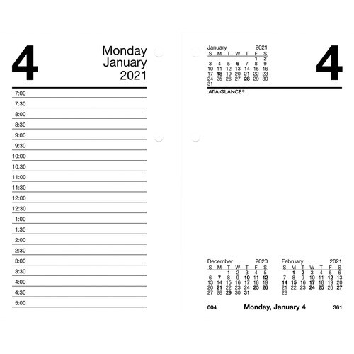AT-A-GLANCE E717T-50 DESK CALENDAR REFILL,F/ 17 BASE