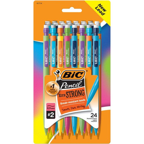 BIC CORPORATION MPLWP241 MECHANICAL PENCIL,0.9 MM,ASSORTED,24/PK