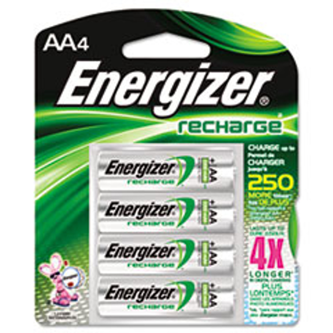 ENERGIZER NH15BP-4 RECHARGEABLE AA BATTERIES,NIMH,4/PK