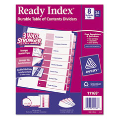 AVERY 11168 TABLE OF CONTENTS DIVIDER, 8 TAB, 1-8
