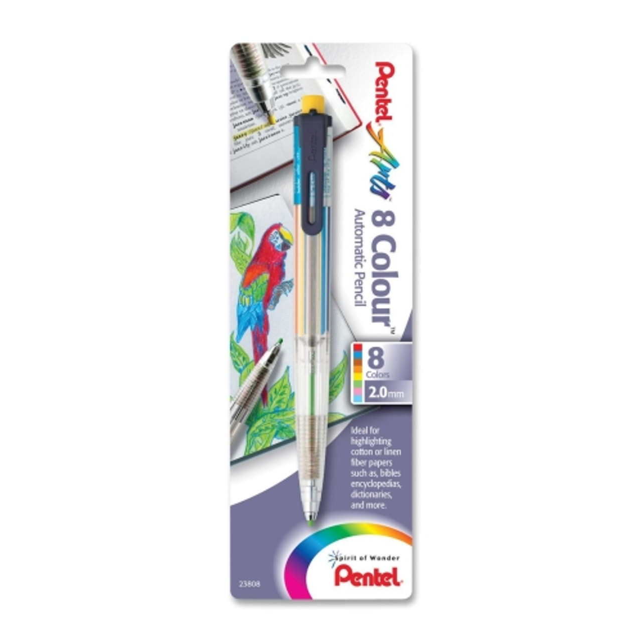 PENTEL PH158BP PENCIL,8 LEAD COLORS,1/PK