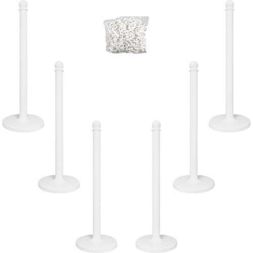 TATCO 12000 CROWD CONTROL STANCHIONS,WHITE,6/BOX