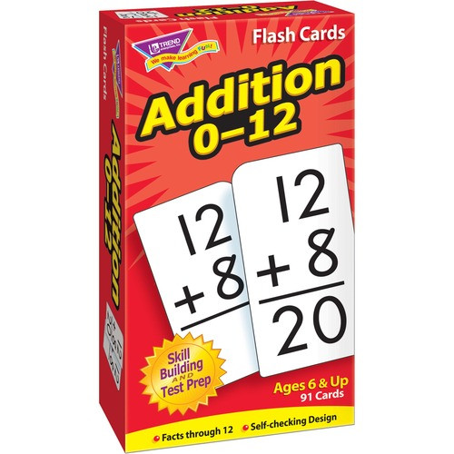 TREND ENTERPRISES, INC. T53101 MATH FLASH CARDS,0 TO 12,3X5-7/8