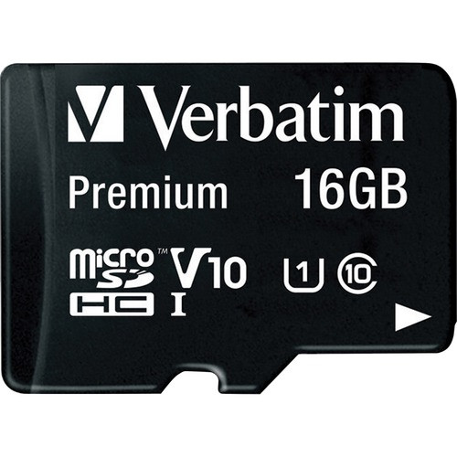 VERBATIM 44082 MEMORY,MCR,SDHC,16GB,BK