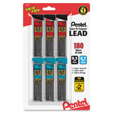 PENTEL C257BPHB6 LEAD,0.5/0.7MM,HB/BLACK,6CT