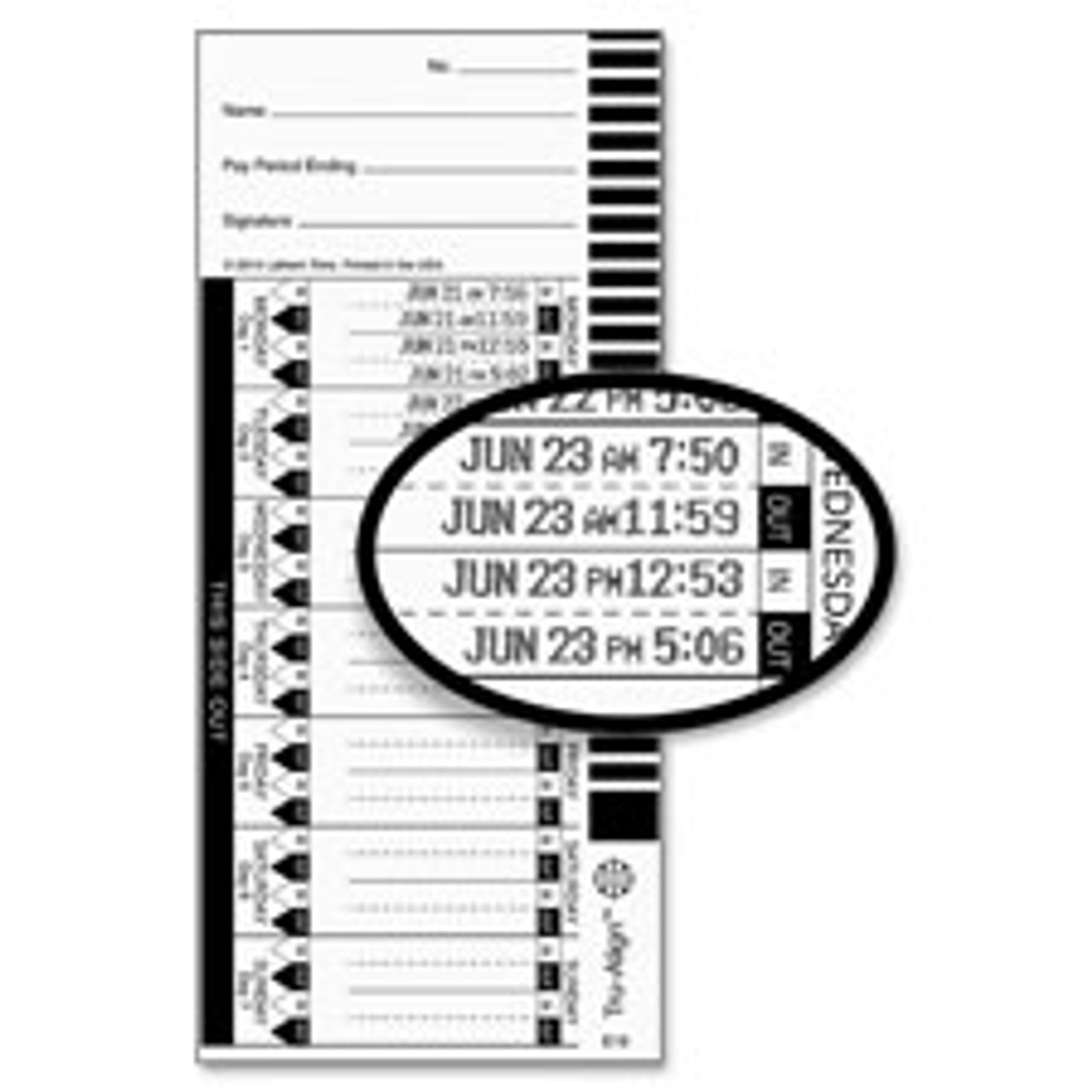 LATHEM TIME CORPORATION E16-100 LATHEM  E16 TIME CARDS F/1600E, 10/PK, W