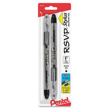 PENTEL BK90LBP2A PEN,RSVP,STYLUS,FINE,BK,2PK