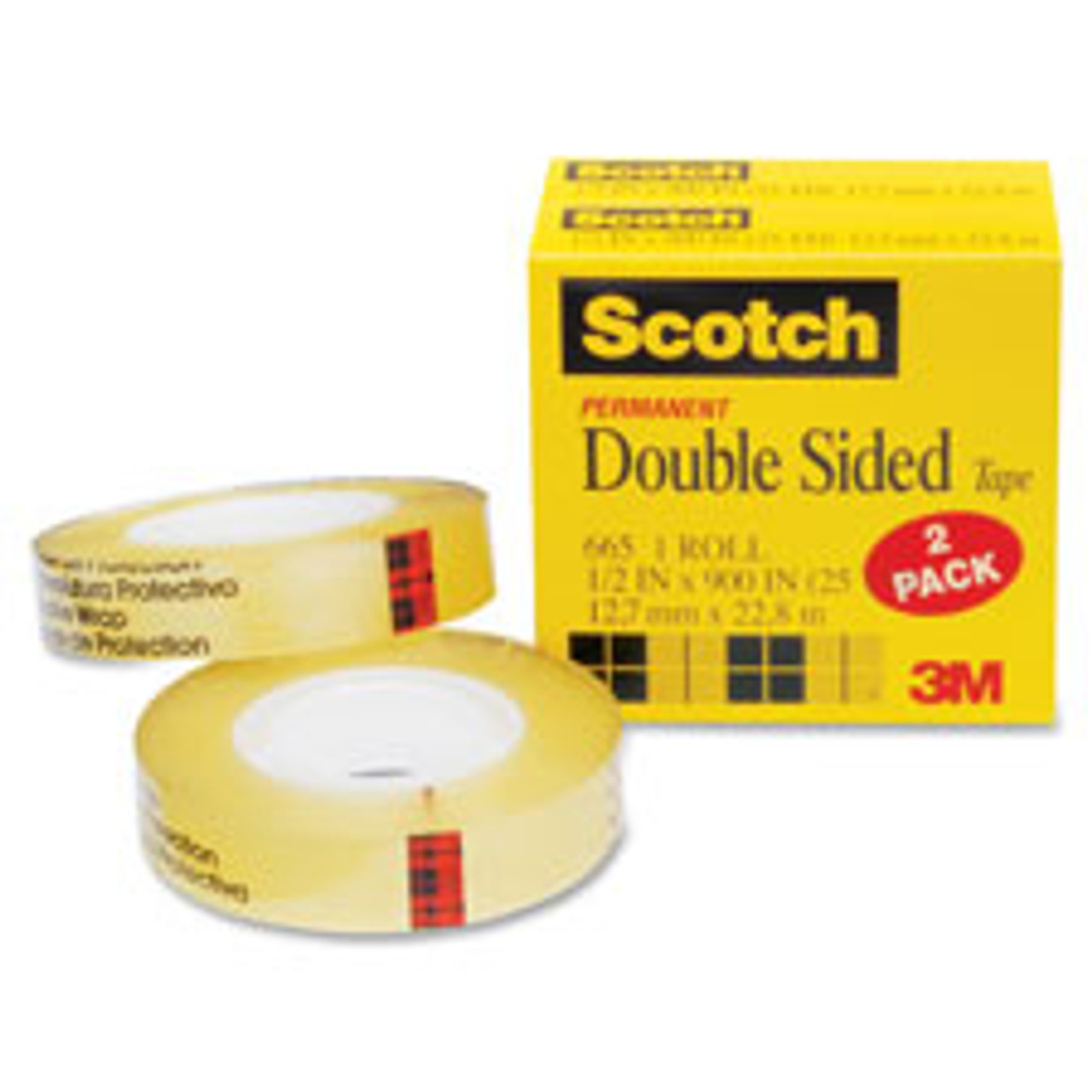 3M 6656PKC40 3M  DOUBLE-SIDED TAPE, 1"CORE, 1/2"X900"
