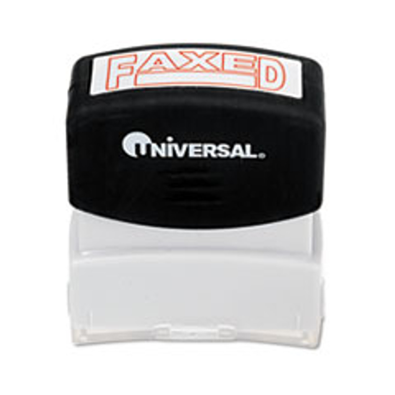 UNIVERSAL 10054 MESSAGE STAMP, FAXED, PRE-INKED/RE-INKAB