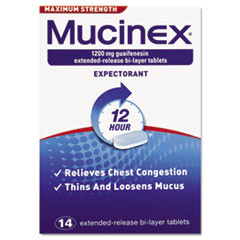 RECKITT BENCKISER 02314 MAX STRENGTH EXPECTORANT, 14 TABLETS/BOX