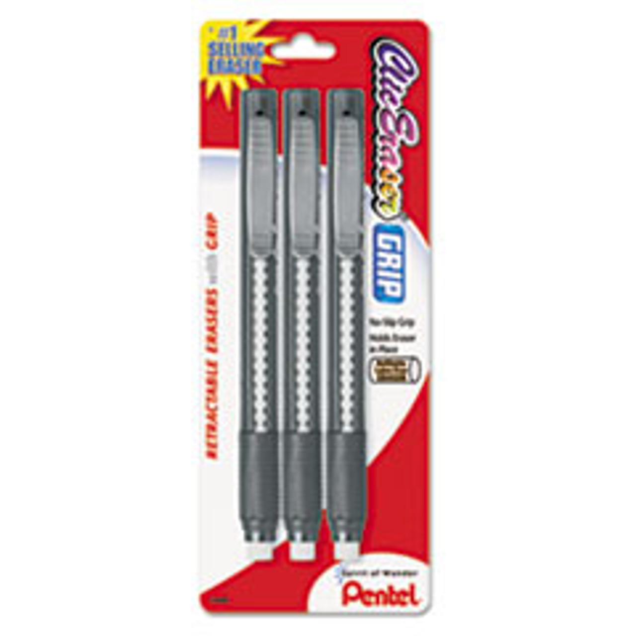 PENTEL ZE21BP3-K6 CLIC ERASER PENCIL-STYLE GRIP ERASER, AS PENTEL ZE21BP3-K6 CLIC ERASER PENCIL-STYLE GRIP ERASER, AS