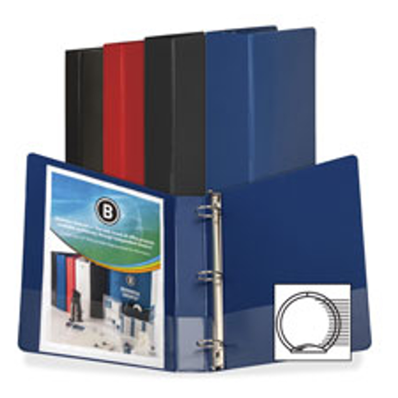 BUSINESS SOURCE 28525BD BUSINESS SOURCE  BINDER, ROUND RINGS, 1/
