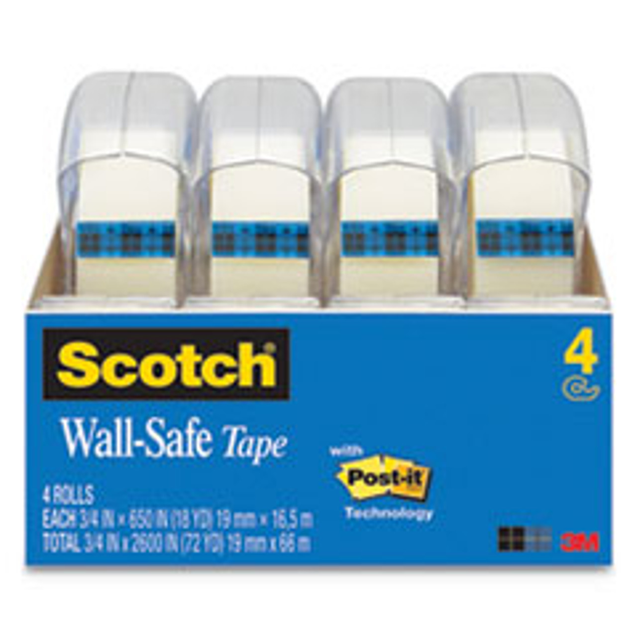 3M COMPANY 4183 WALL-SAFE TAPE, 1" CORE, 3/4" X 650", CL