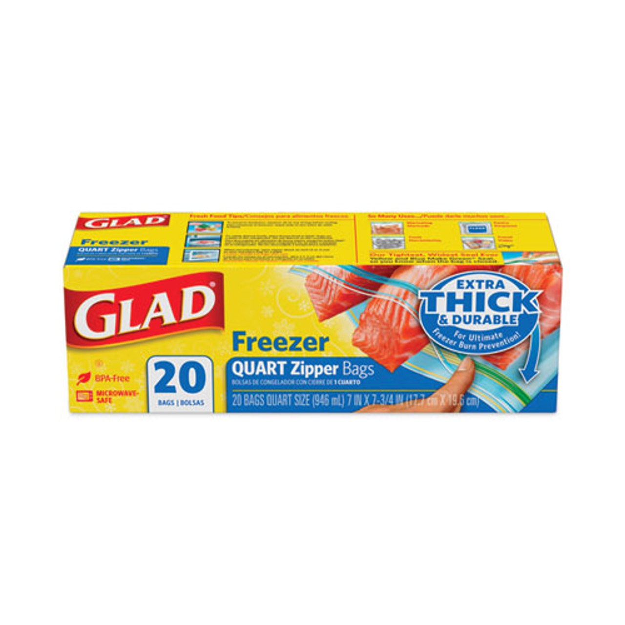 CLOROX COMPANY 57035 GLAD FREEZER ZIPPER QUART 12/20CT CLOROX COMPANY 57035 GLAD FREEZER ZIPPER QUART 12/20CT