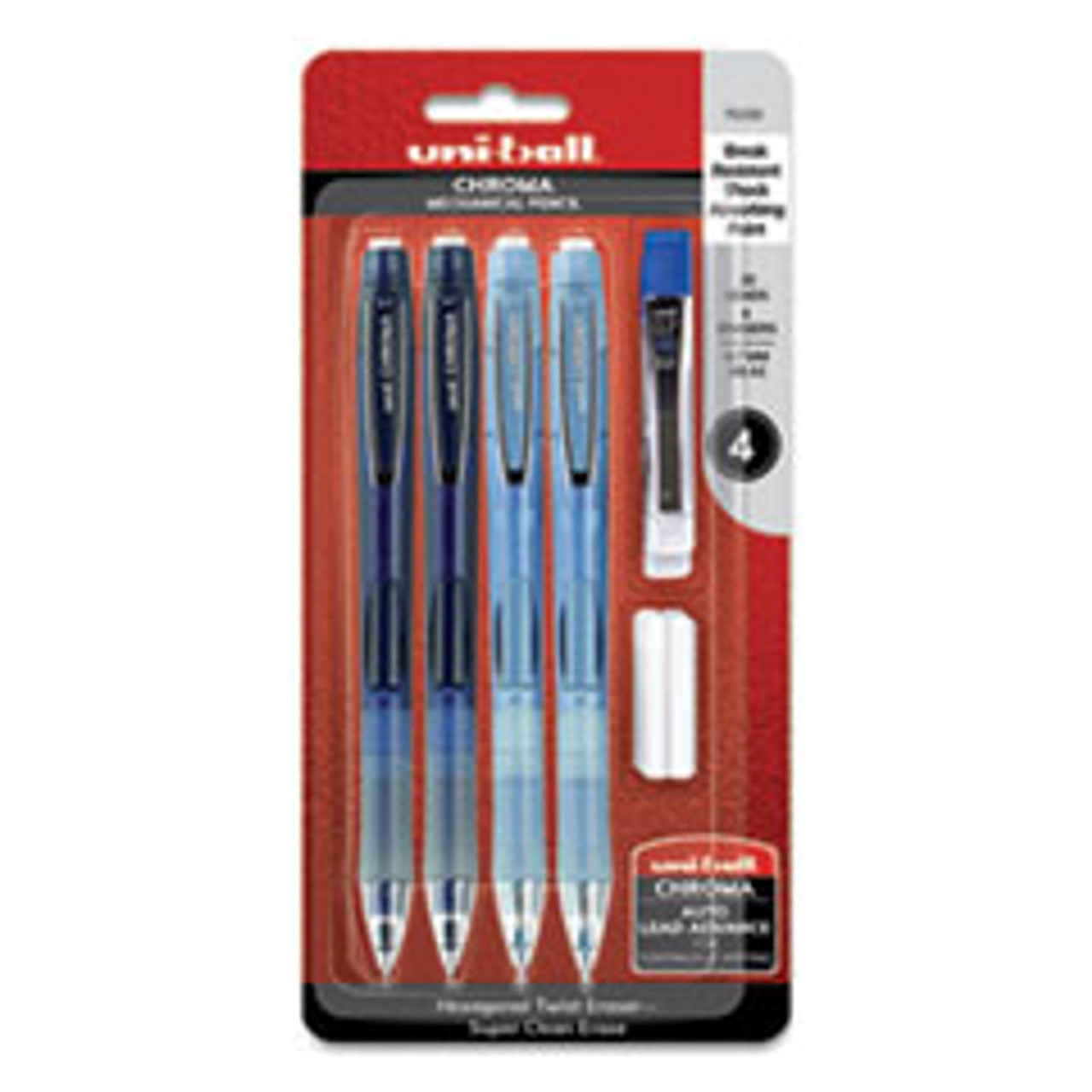 SANFORD CORPORATION 70150 MECH PENCIL, UNI-BALL CHROMA, 4CT, ASST
