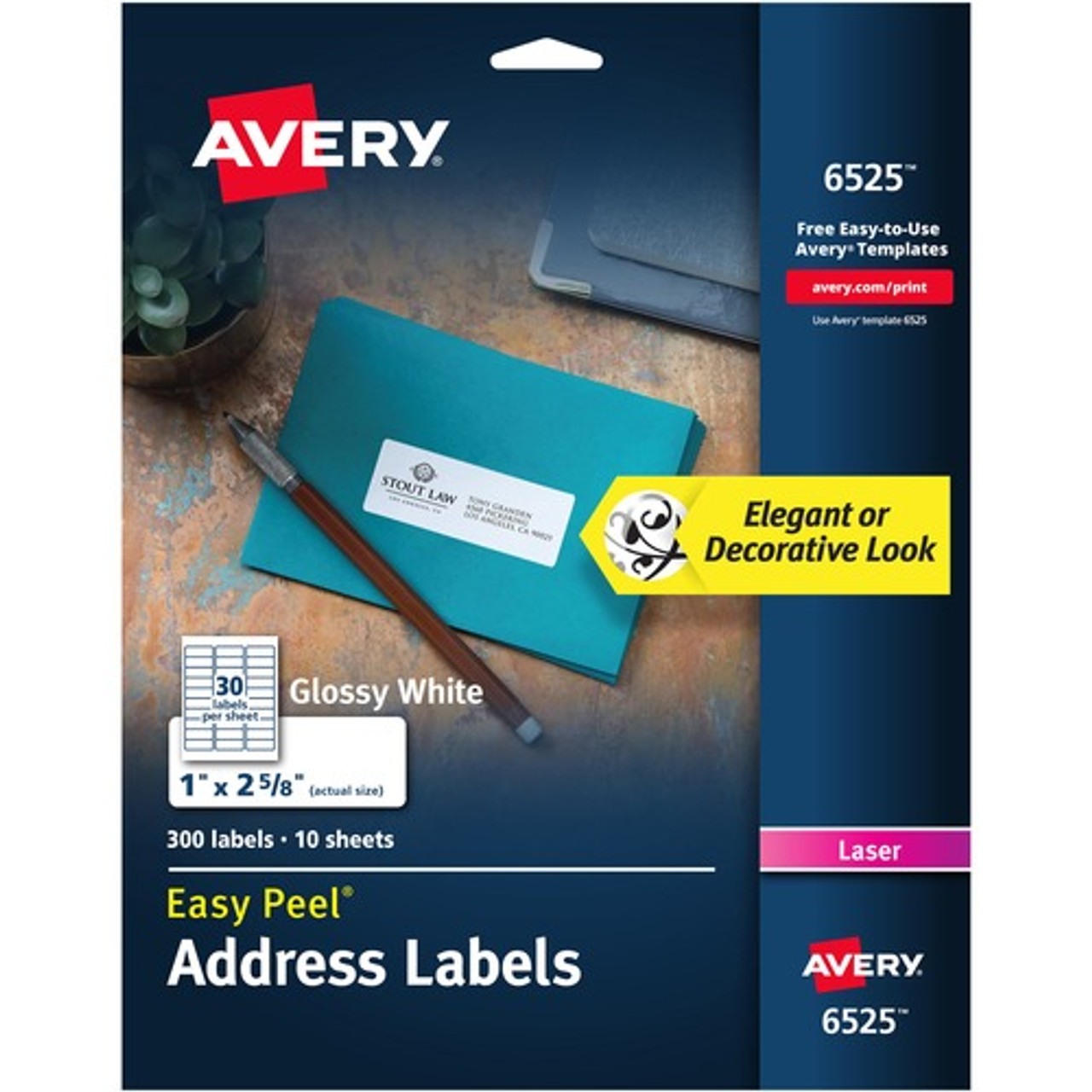 AVERY 06525 AVERY  ADDRESS LABELS,EASY PEEL,PERM,1"X