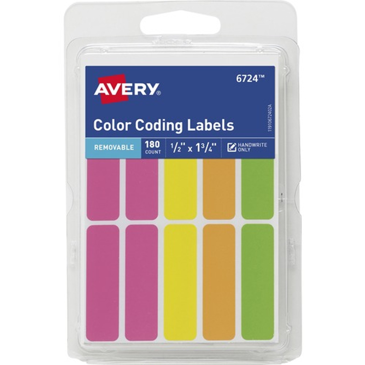 AVERY 06724 AVERY  COLOR-CODING LABELS,REMOVABLE,1/2