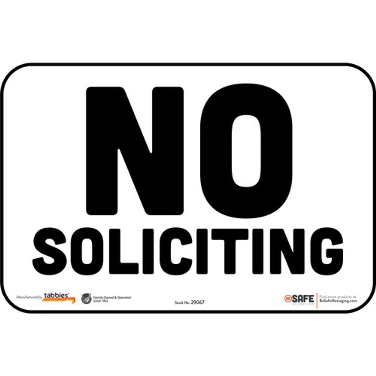 TABBIES 29067 TABBIES  DECAL,WALL,"NO SOLICITING",9"X6